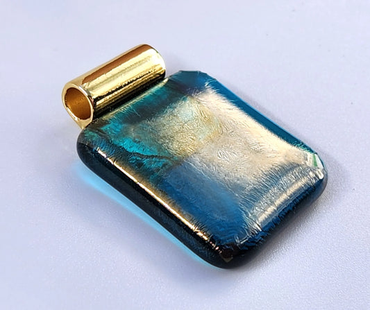 Golden Rime Glass Pendant