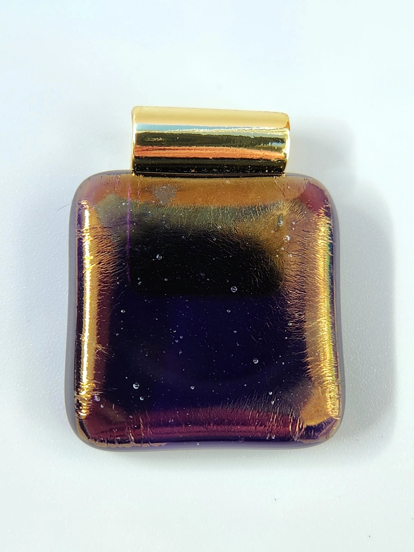 Golden Rime Glass Pendant